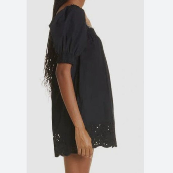 RHODE Evie Square-Neck Eyelet Mini Dress NWT - Picture 2 of 7